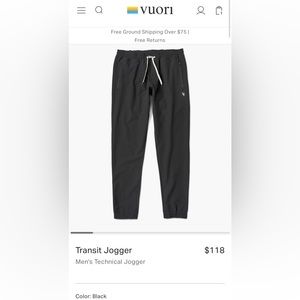 Vuori Men’s Transit Jogger